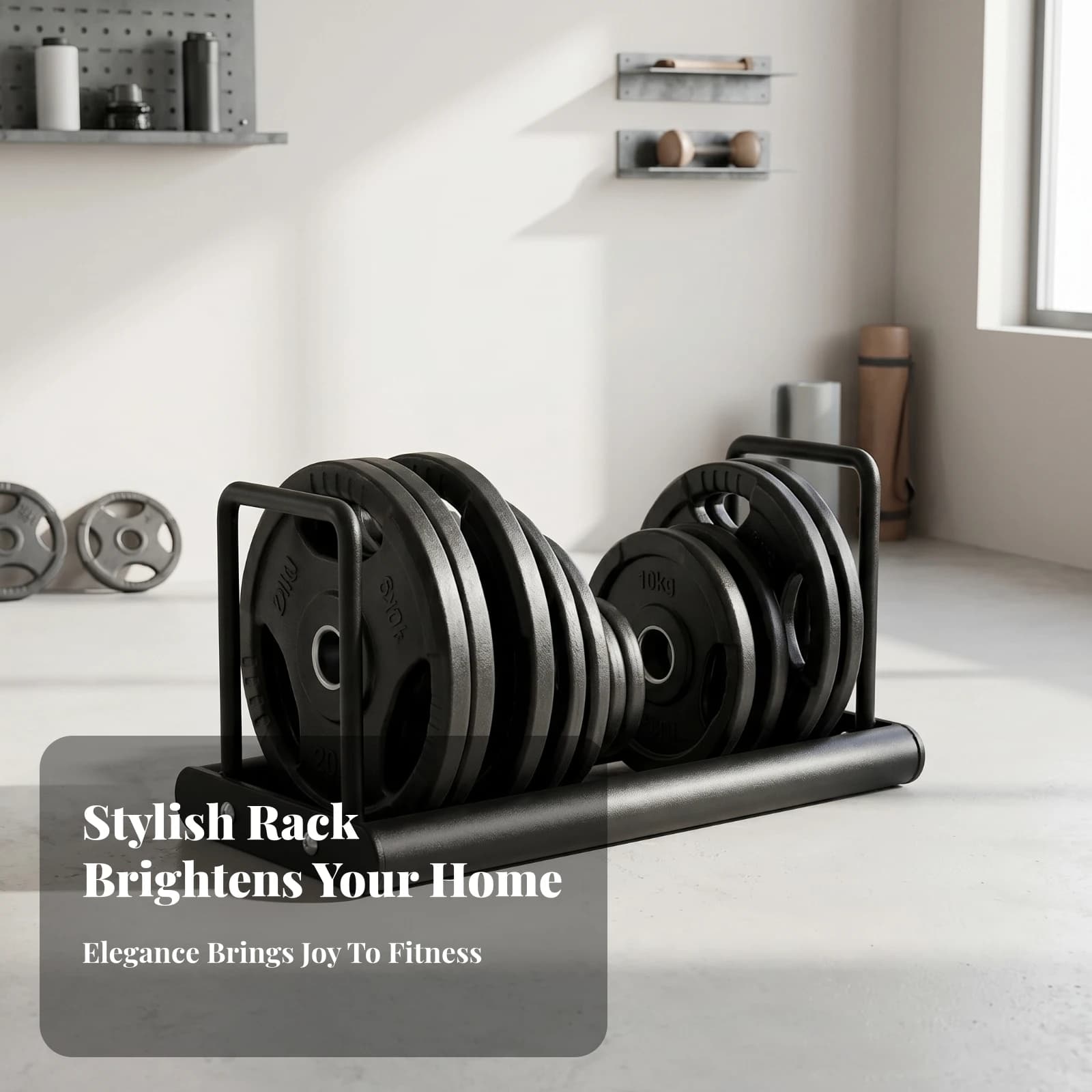 Screw Fasteners Weight Plate Storage Rack Barbell Plate Rack Stable Base Coated Finish for Gym