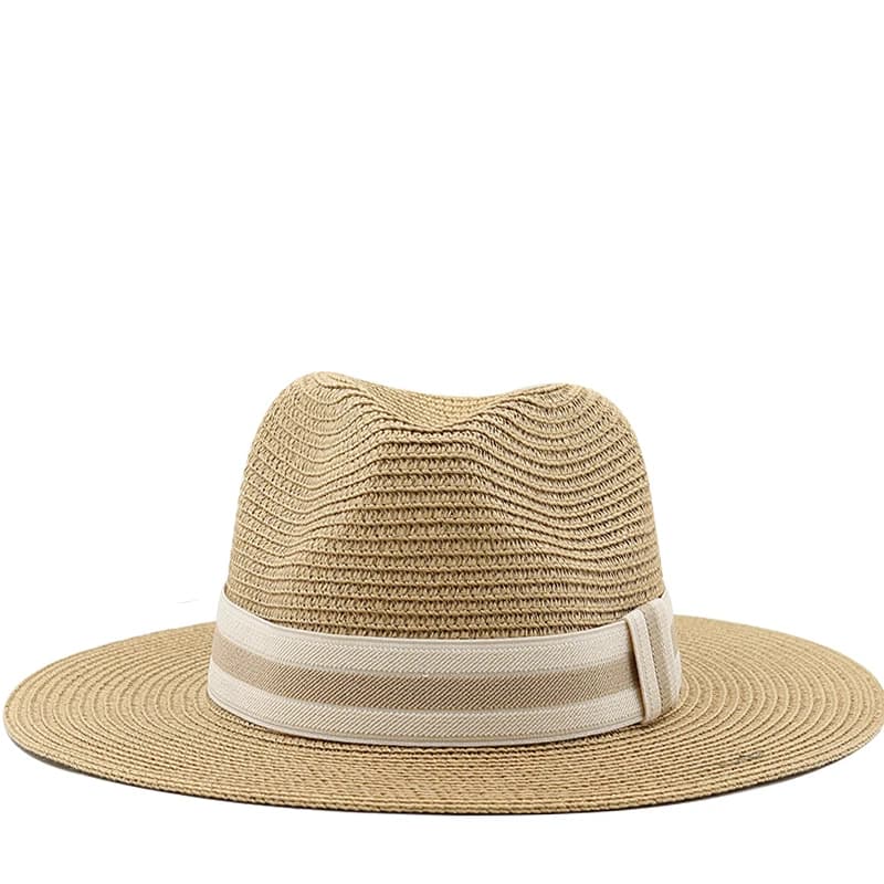 54-58-60CM Womens Summer Panama Hats Wide Brim Straw Sun Hat Beach Hat For Men Fashion UPF UV Protection Fedoras Cap For Travel