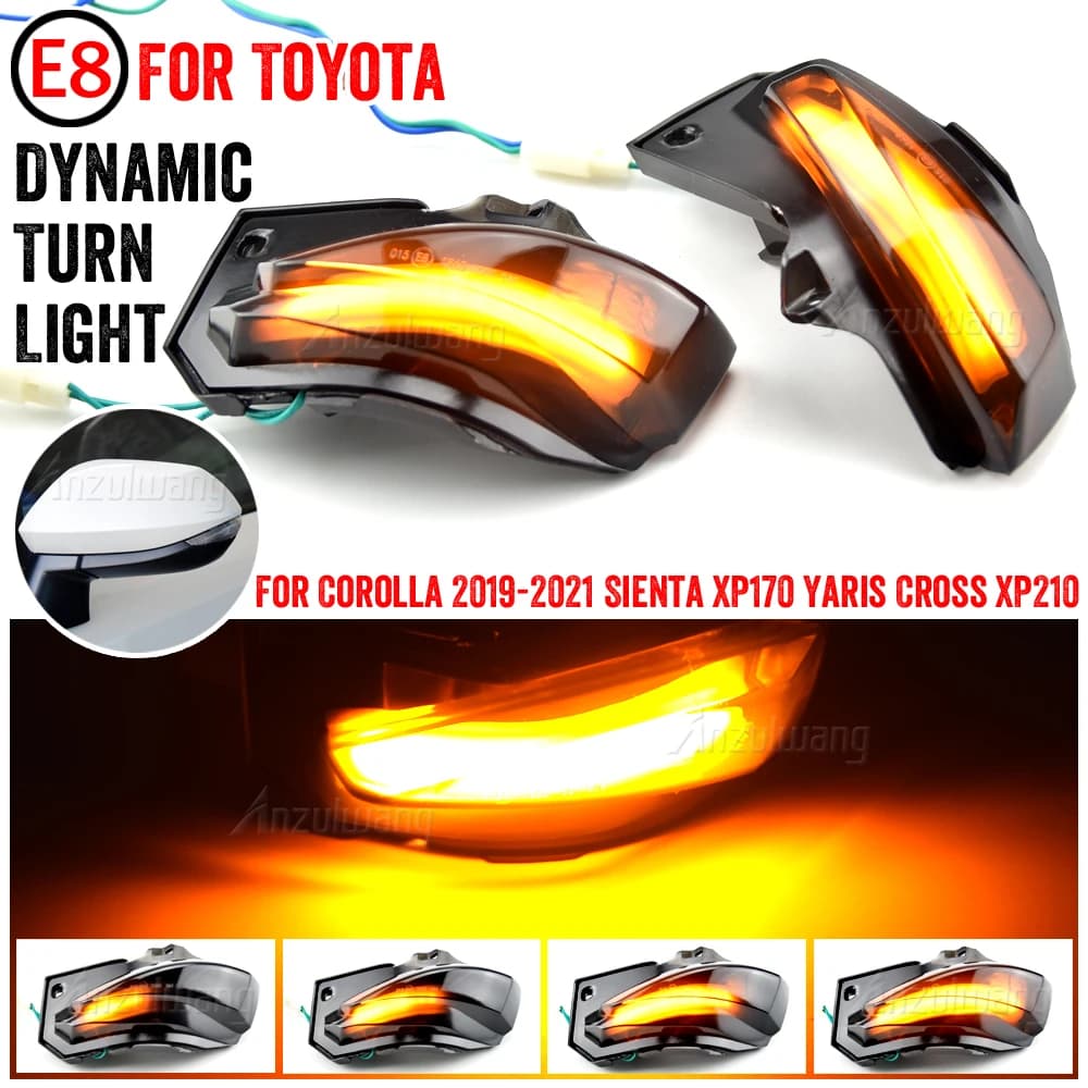 Specchio Lampeggiante Freccia Per Toyota Corolla E210 Sienta XP170 Yaris Cross XP210 HA CONDOTTO LA Luce Posteriore View2pcs Indicatori di direzione dinamici