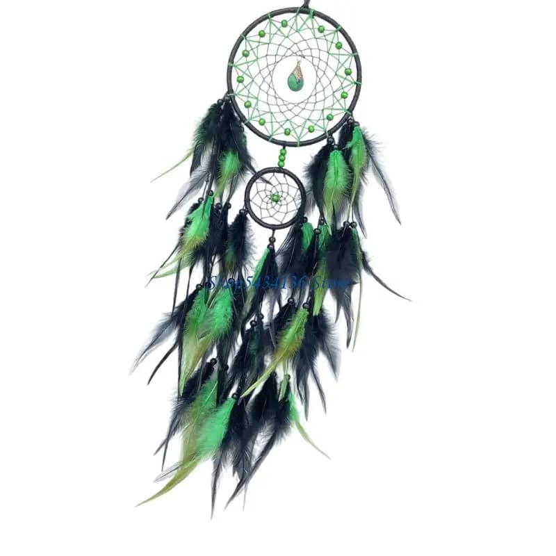 H7ED Dream Catcher Handmade Feathered Hanging Ornament Natives Home Wall Decoration
