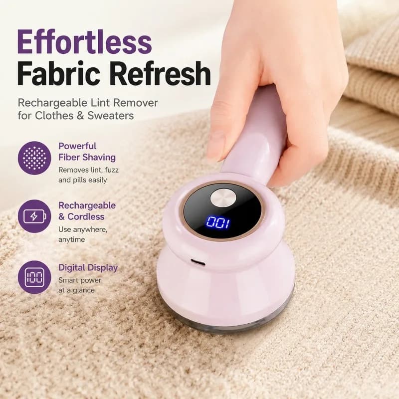 Rechargeable Household Fabric Shaver Portable Lint Remover Efficient Fuzz Trimmer for Sweater Coat Clothes Defuzzing Tool