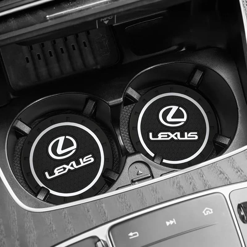 2Pcs Car Coaster Silicone Water Cup Mat Anti Slip Cup holder Pad For Lexus RX330 IS250 Ct200h ES300h RX350 IS300h LS430 keychain