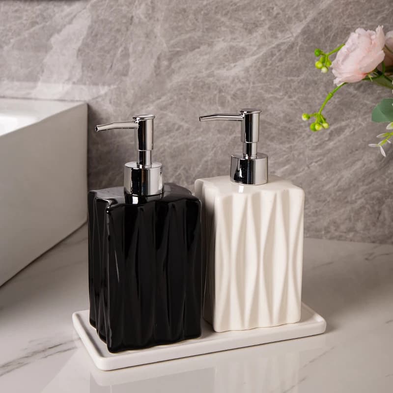 Bottiglia divisa in ceramica hotel disinfettante per le mani pressa bottiglia lozione shampoo bagno pressa bottiglia dispenser di sapone Accessori per il bagno