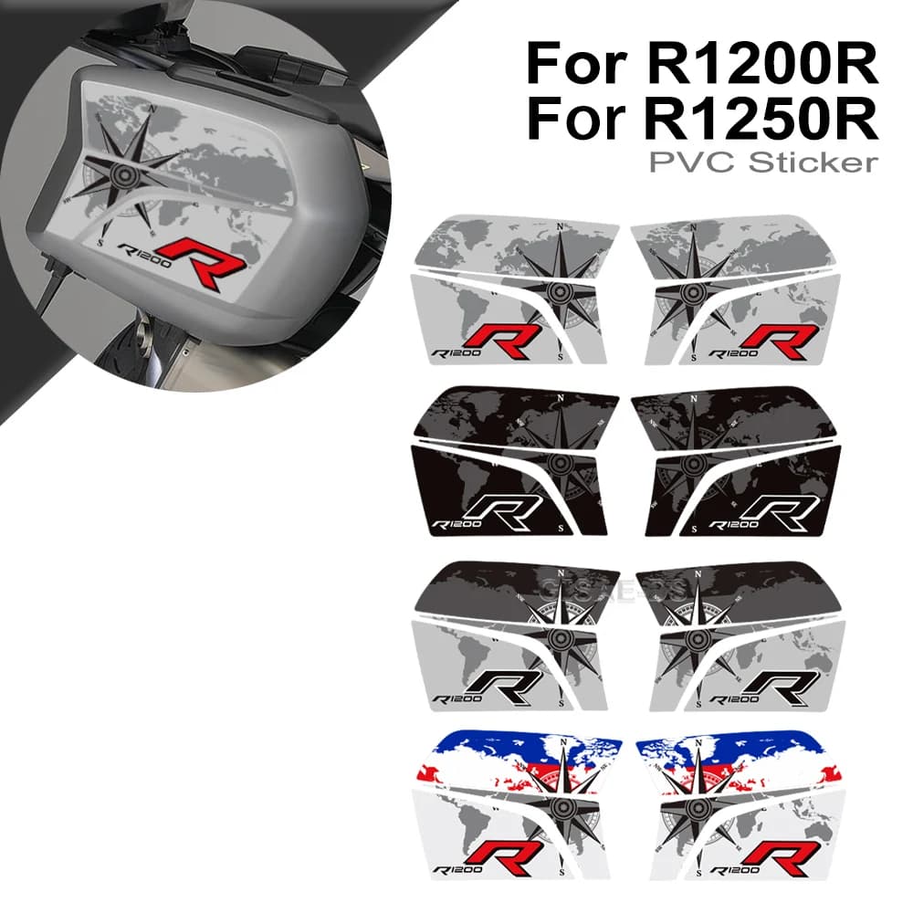 Moto Per BMW R1200R R1250R R1200 R1250 R 2021 2022 2023 2024 Rilievo del Carro Armato Tronco Custodie Bagagli Borse laterali Adesivi Decalcomanie