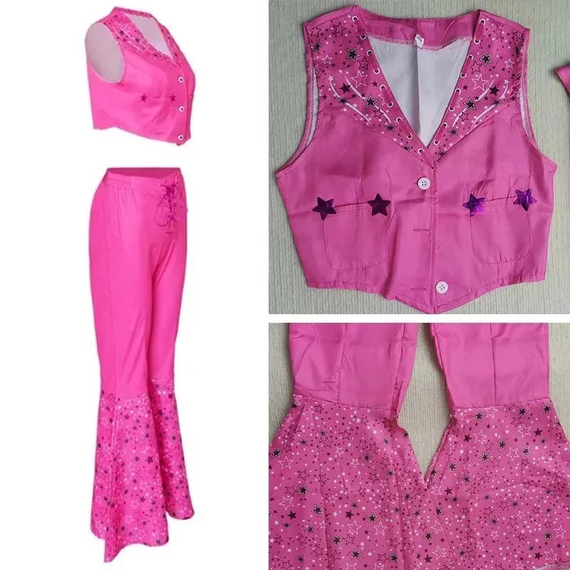 Costume cosplay da principessa per donna, travestimento da bar, costume bi rosa, sciarpa, cappello per Comic Con Halloweens; 3'v, 6.h;8'