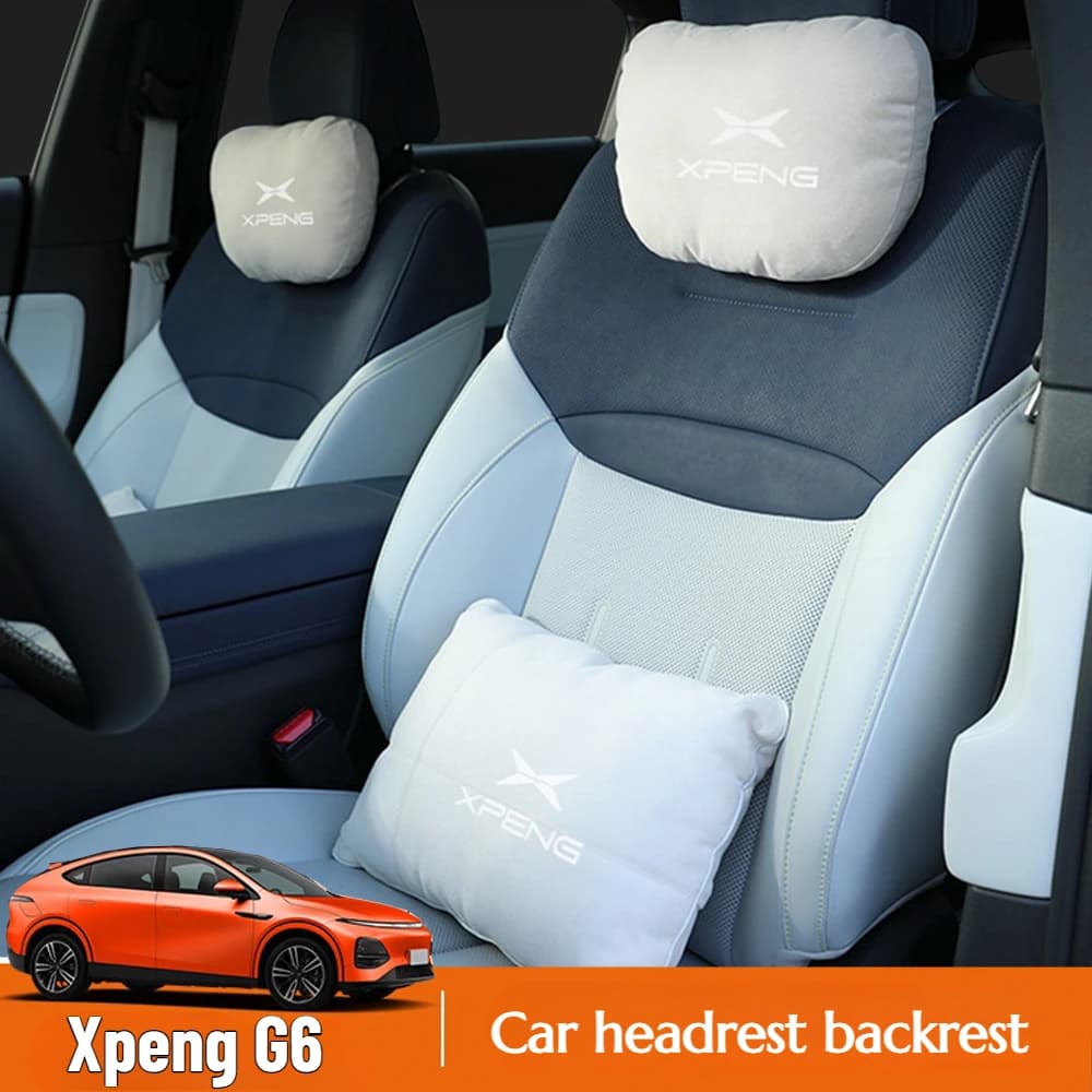 Misura per Xpeng G6 G9 P5 P7 G3 X7 Poggiatesta per auto Protezione per il collo Supporto lombare Cuscino per sedile in cotone scamosciato