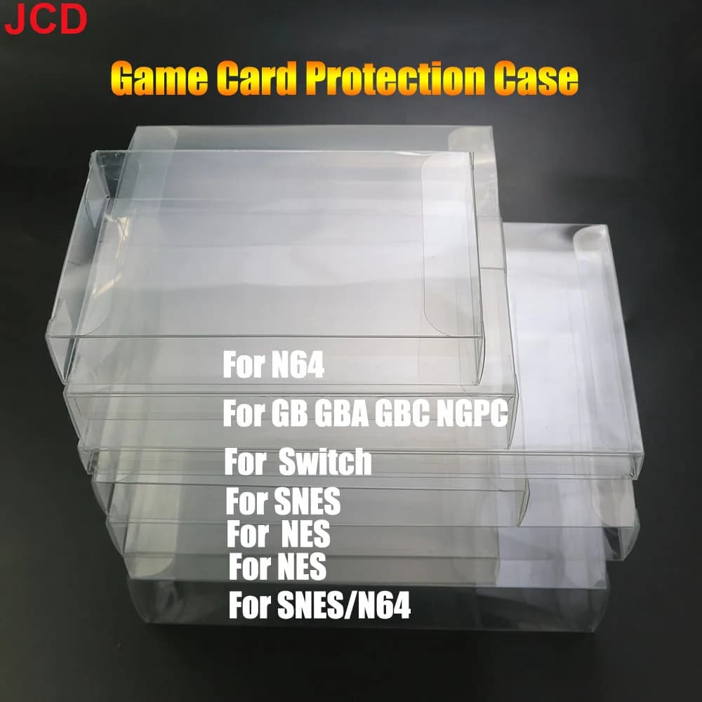 1 pz Plastica PET Per NES Custodia protettiva per Switch Scatole di gioco Trasparente Trasparente Per GB GBA GBC SNES N64 NGPC Game Box CIB Giochi