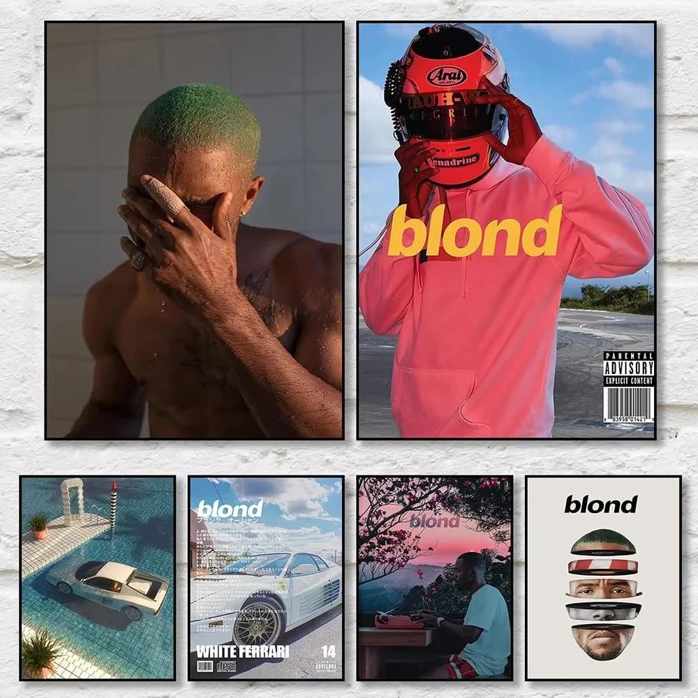 Frank Ocean Blond Album Cover Canvas Print Retro Pop Music Wall Art for Home Room ation Pc Poster