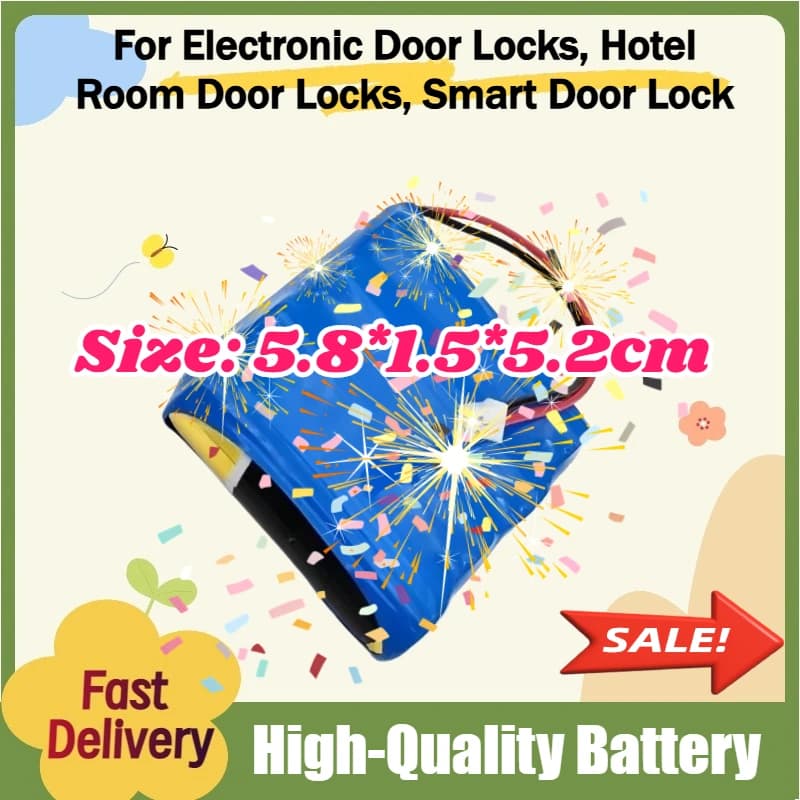 Batteria Ricaricabile 6V AA per Serrature Elettroniche, Serrature per Camere d'Albergo, Batterie per Serrature Intelligenti Combinazione 4 Batterie AA