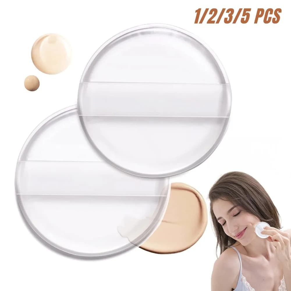 1-5Pcs Silicone Cosmetic Puff Soft Makeup Blender Beauty Sponge for Liquid Foundation BB Cream Power Puff Make Up Accessories