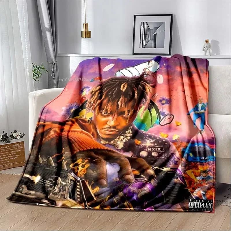 Album Rapper Juice Wrld 999 coperta Poster Art Printed flanella coperta copriletto morbido copridivano Warming Cover regalo per gli appassionati di musica