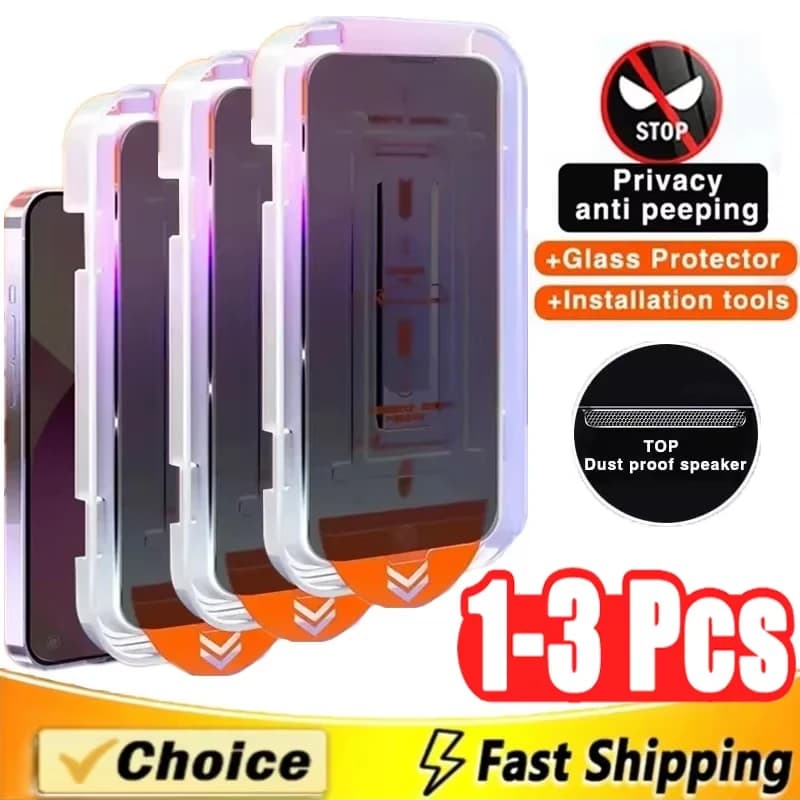1-3Pcs Dust Free Installation Privacy Screen Protector For Xiaomi 13T Redmi Note 13 12 11 10 9 8 14C 10C Poco F6 X6 X5 M6 Pro