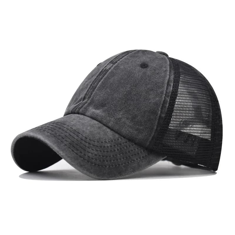Vintage Washed Cotton Dad Hat Mesh Cap Mens Trucker Hat Baseball Cap Adjustable Trucker Unisex Style Headwear