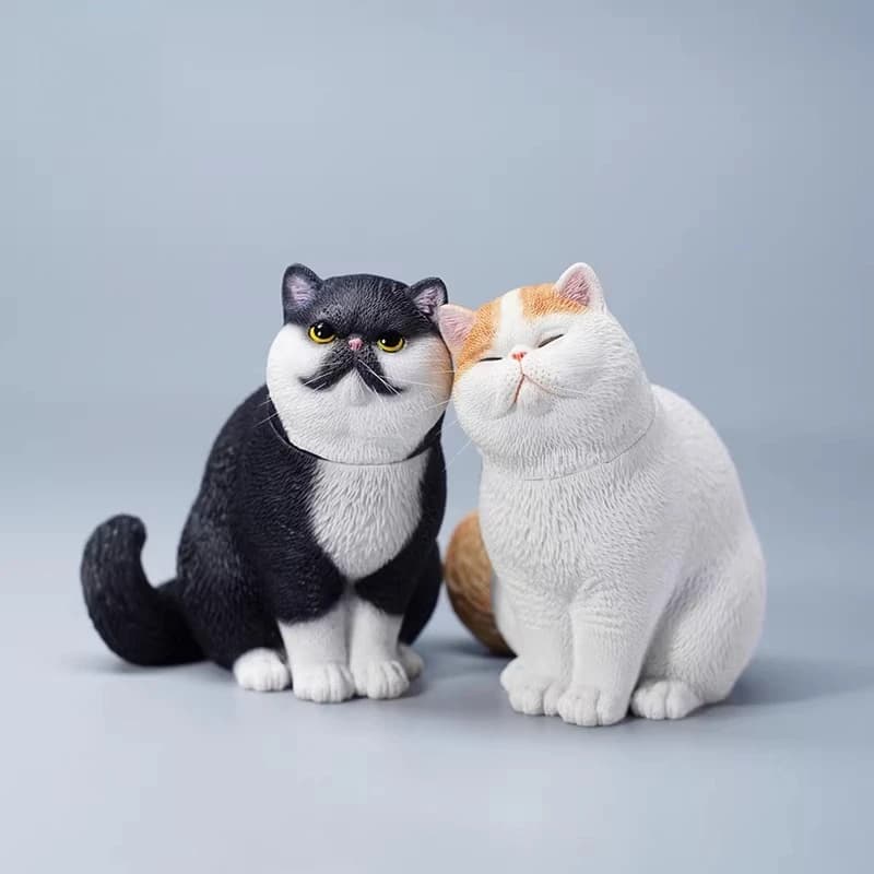 JXK Modellini di Gatti Carini in Scala 1/6 con Testa Staccabile, Fatti a Mano, Adatti per Statuette Trendy e Ornamenti da Scrivania