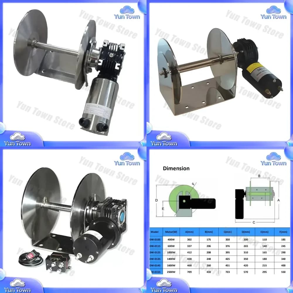 for Marine Stainless Steel Yacht Electric Rope Winch Remote Drum Anchor Windlass for Boats RVs Trailers Marine Accessories
