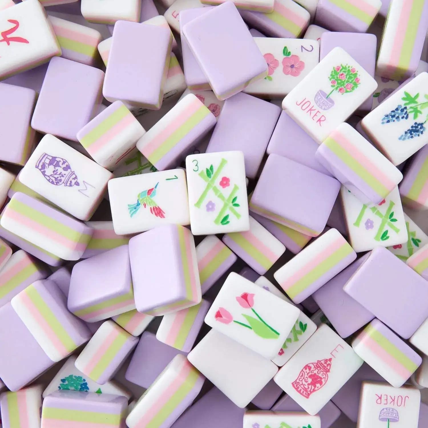 Tessere da mahjong viola a 4 strati in stile americano, realizzate in acrilico, e 160 tessere, ideali per giochi di lusso ed eleganti per adulti, alla moda.