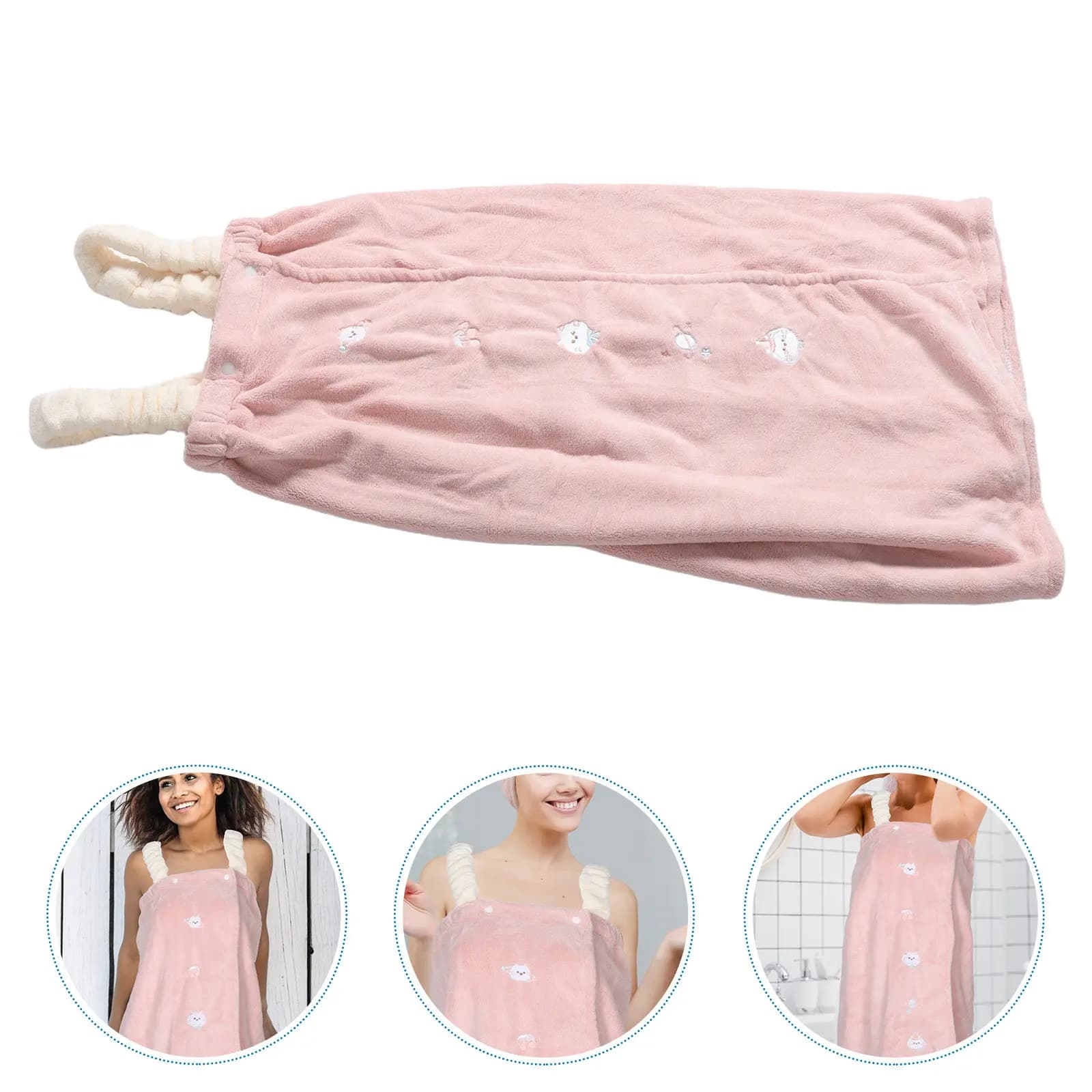 Accappatoio da bagno per donna, tipo gonna, con spalline, ideale dopo la doccia, utilizzabile anche come telo mare o per la bellezza.