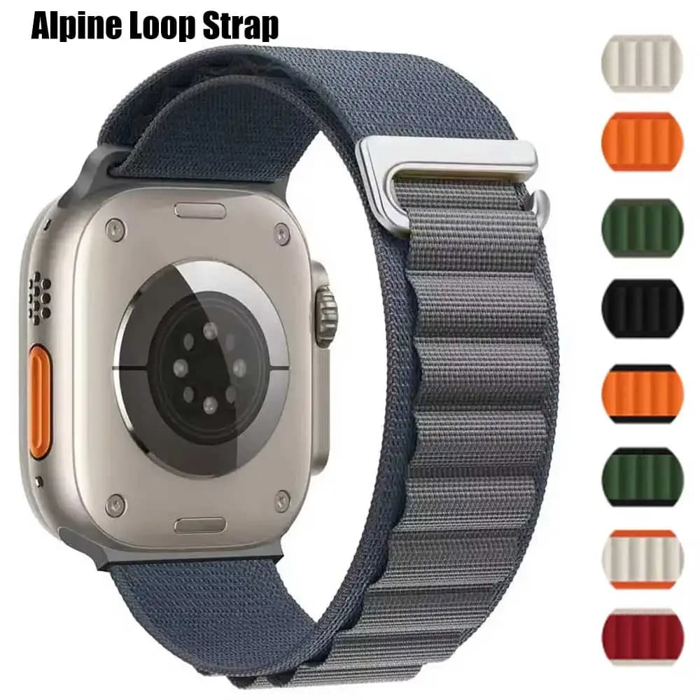 Alpine Loop Strap for Apple Watch Band Ultra 49mm 45mm 44mm 42mm 40mm C/G Hook Nylon Bracelets iWatch SE Series 10 9 8 7 6 5 4 3