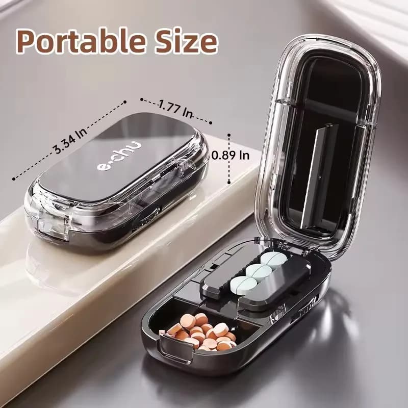 Health Pills Case Halving Pill Cutter Storage Box Portable Medicine Tablet Medicine Dustproof Divider for Small Pills and Large