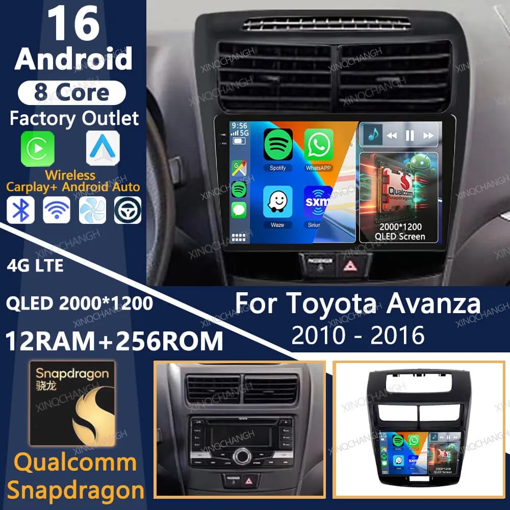 Android 16 Car Radio For Toyota Avanza 2010 2011 2012 2013 2014 2015 2016 Multimedia Video Player 4G WIFI Qualcomm Head Unit BT