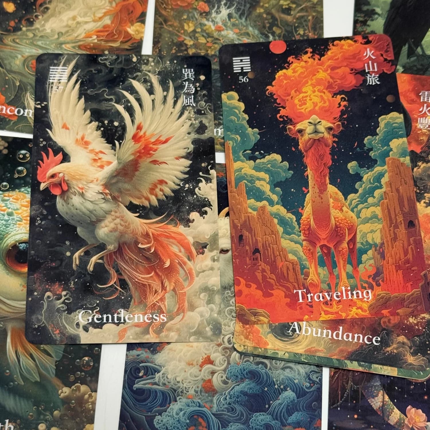 I-Ching Oracle Dragon Deck: 64 Divination Cards with Traditional Hexagrams & Mystical Animal Art – Ancient Wisdom