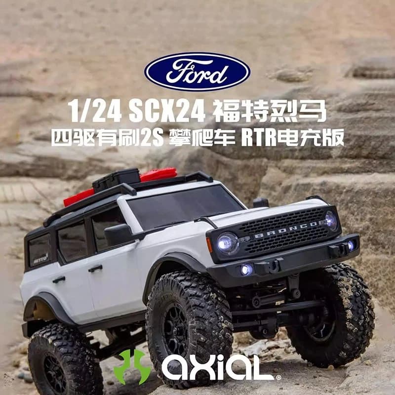 Auto RC da Arrampicata per AXIAL 1/24 SCX24 Bronco 4WD Brushed 2S RTR, Modello Crawler Stabile per Ogni Terreno