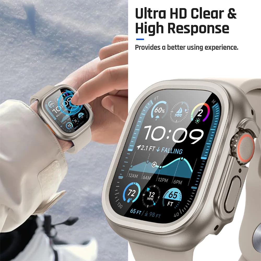 Custodia per Apple Watch Ultra 3 2 49mm smartwatch PC rigido paraurti protezione schermo vetro temperato + cover iwatch ultra band accessori