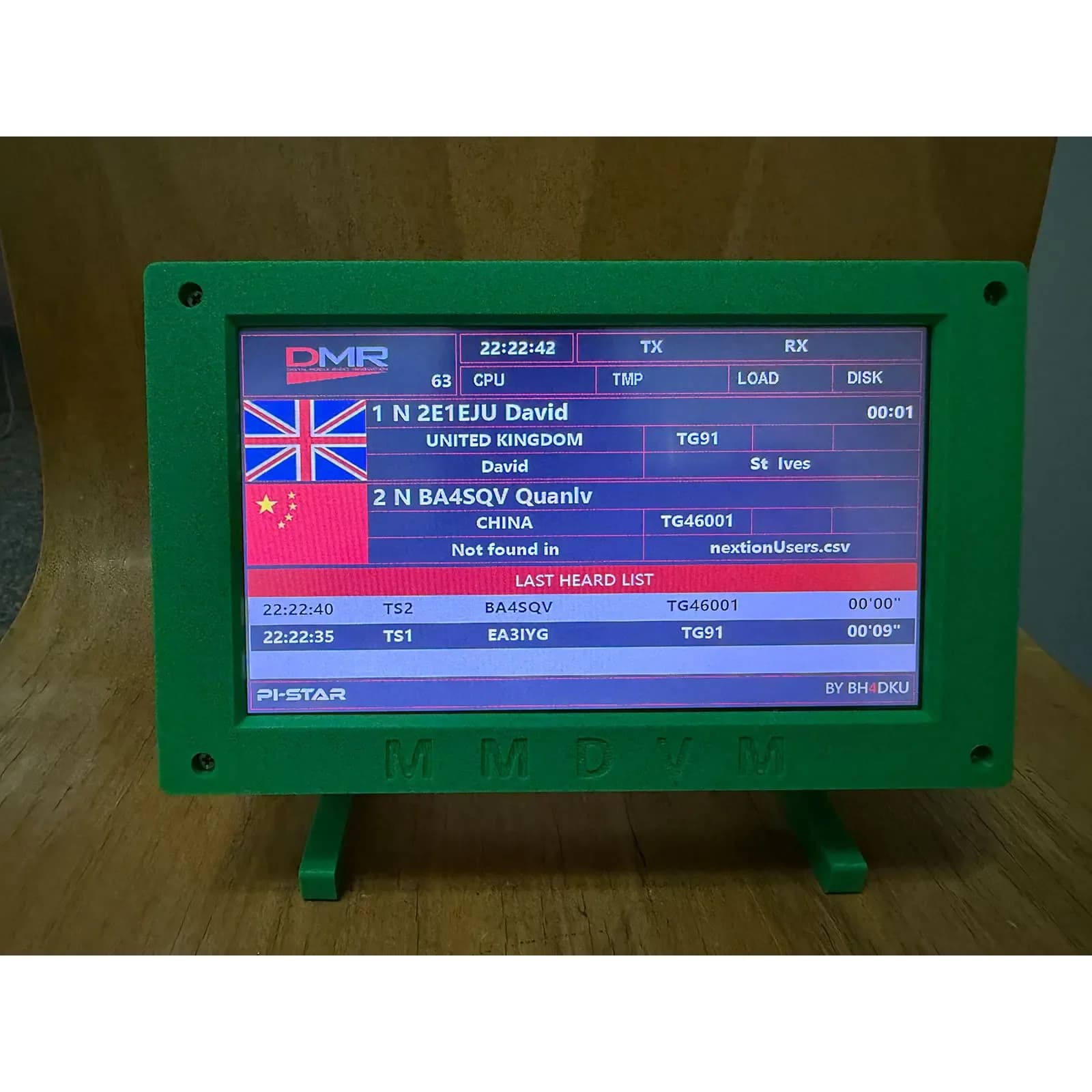 Hotspot MMDVM Duplex 2026 (Mix Blue/Green and White, WiFi 5GHz version) with 7-inch screen, Raspberry Pi 4B and Batteries