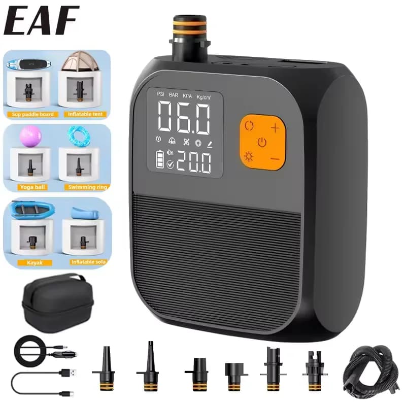 High Pressure 25PSI Stand Up Paddle SUP Pump Air Compressor 8000mAh Inflation Paddle Board Pump Electric Air Pump for Kayak Boat