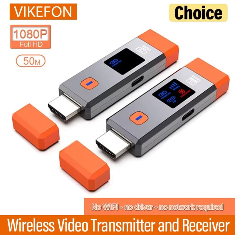 50M HDMI Wireless Video Transmitter and Receiver Extender 1080P@60hz Wireless HDMI Wifi Display TV Stick Dongle Adapter PC to TV