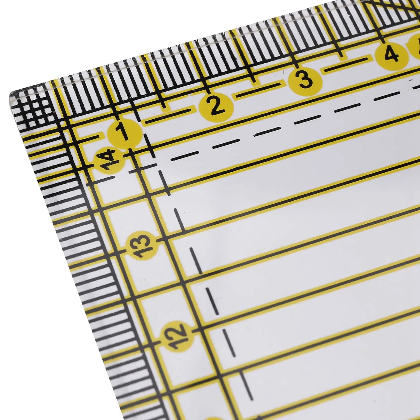 ABWR-2X Cutting Ruler Multi-Purpose Quilt Ruler DIY Garment Design Drawing Cutting Craft Ruler Sewing Mat Kits 30 X 15Cm