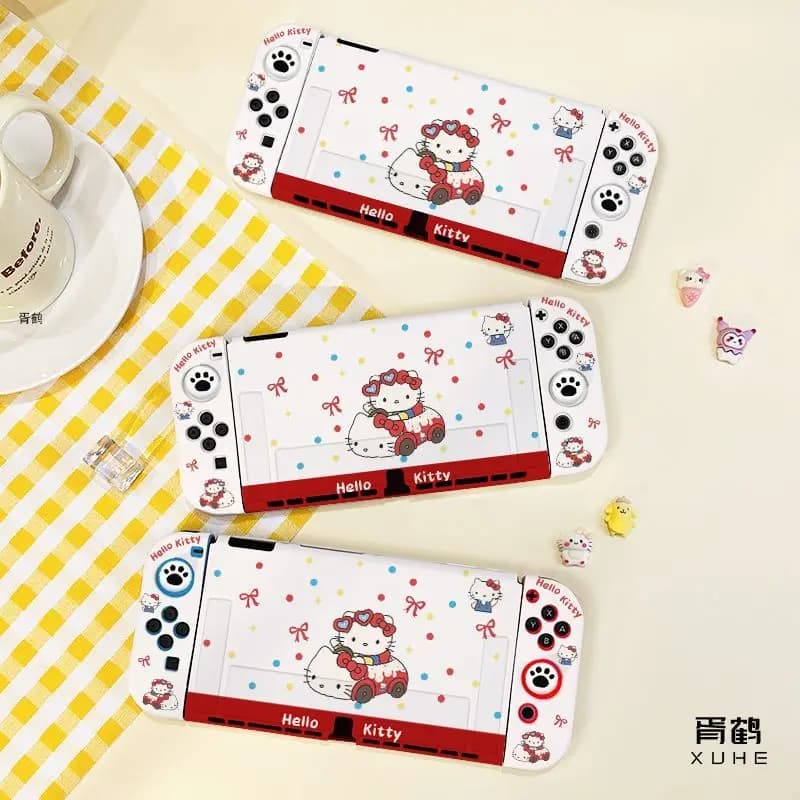 Custodia Protettiva Anime Sanrio per Nintendo Switch 2 - Accessori Carini in Silicone Anti-impronta Facilmente Smontabili con Copertura Maniglia
