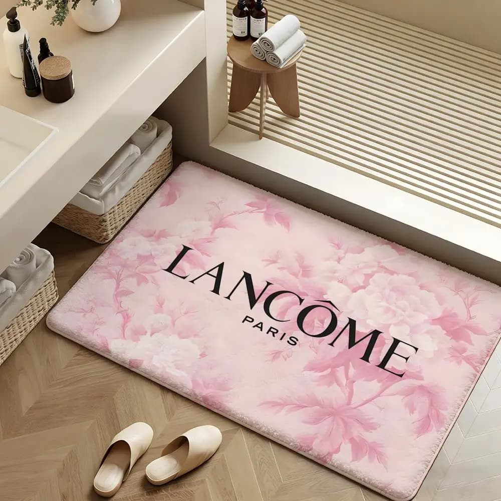 Fashion L-lANCOME Tappetino morbido in flanella, tappeto antiscivolo e assorbente per bagno, camera da letto, decorazioni per la casa