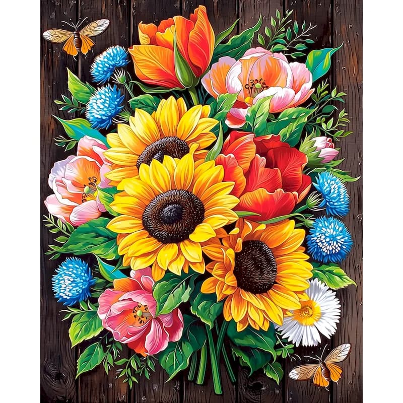 CHENISTORY Oil Painting By Numbers Flowers Paint By Numbers For Adults Drawing Canvas Painting HandPainted Home Wall Decoration