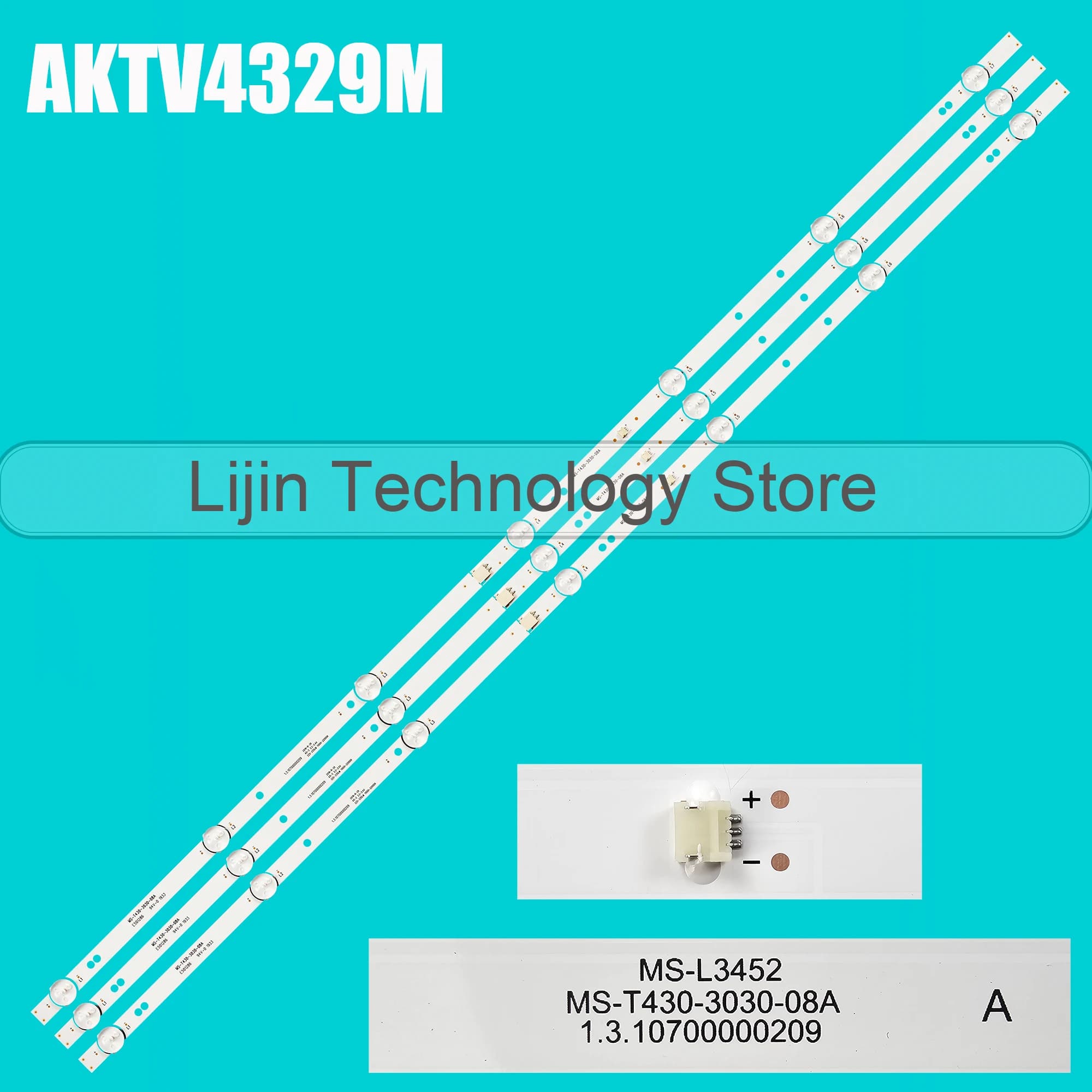 LED strip For LED4341 43S01FD345B MS-T430 AKTV4329M TVS-4306MC ND43S3200MSMART MS-L3452 V2 MS-T430-3030-08A