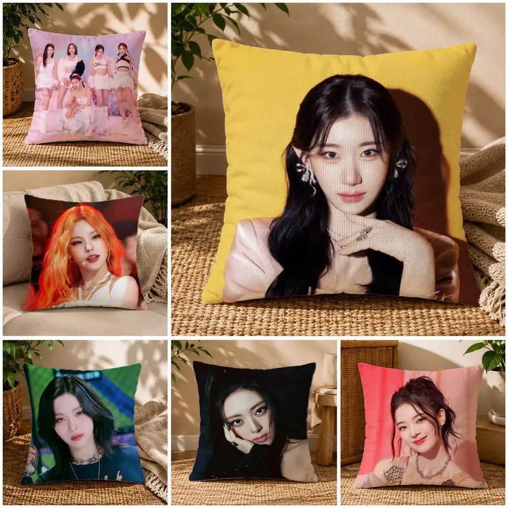 Band-IT-ZYS Cushion Cover Soft Short Plush Zippered Cushion Covers 40/45/50cm Square Decor for Sofa Home