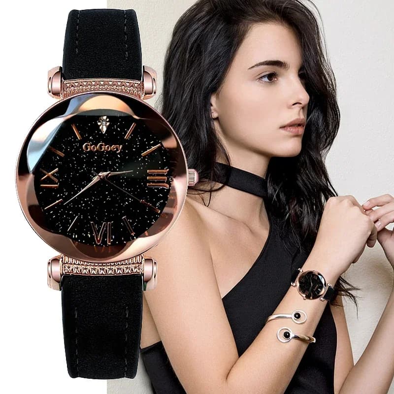 Women's Watch Quartz Wrist Watch with Starry Sky Montre Femme Reloj Mujer Horloges Vrouwen Relógio Watches