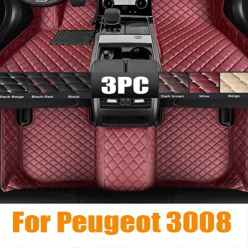Tappetini per auto per Peugeot 3008 P84 2017 ~ 2023 Tappetino in pelle Tappeti Tappetini protettivi Tappeti Parti interne Auto 2018 2019 automotive tr