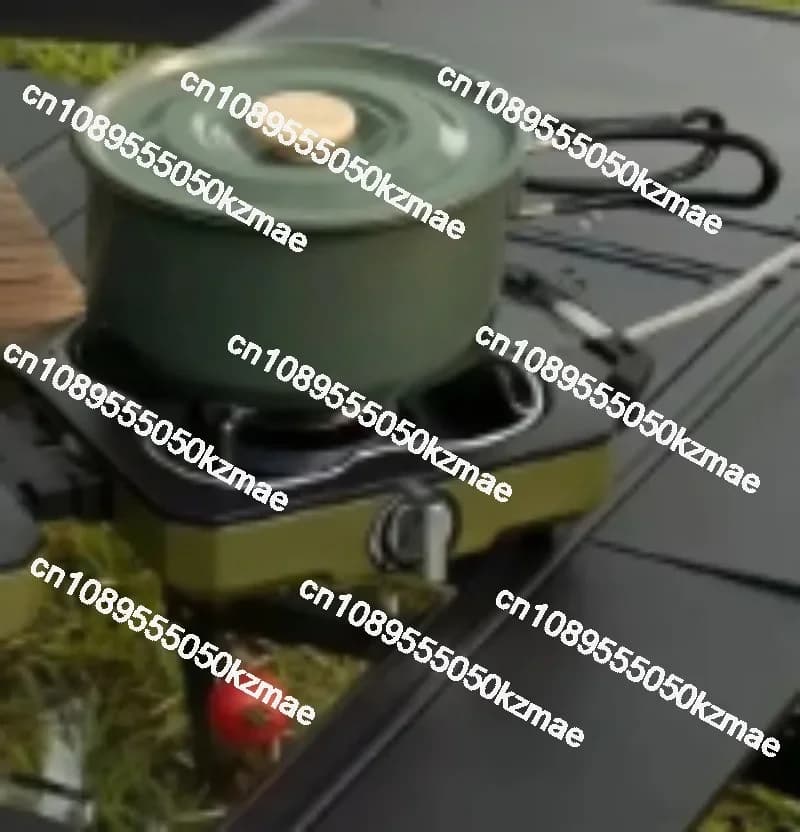 Portable Double Burner Camping Stove, High Power Folding Gas Stove, Outdoor BBQ Cooking Set for Picnic & Camping