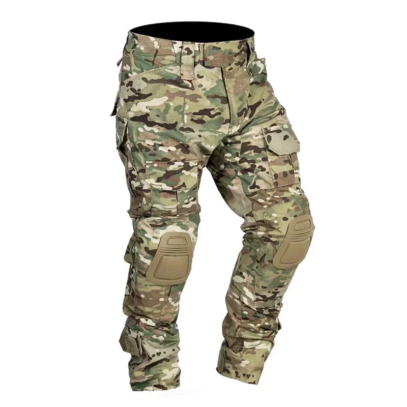 Men's Fighting Pants With Knee Pads Tactical Cargo Sports Pants Camouflage Multicam Trekking Hunting Clothing