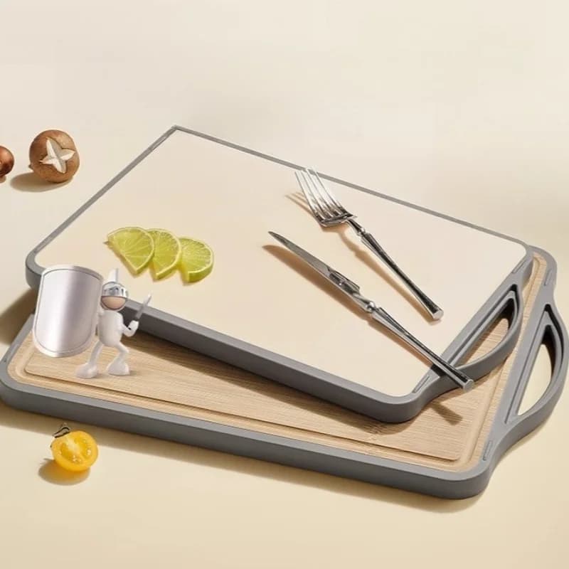 Tagliere in Legno Antibatterico e Antimuffa a Doppio Lato, Tagliere per Frutta e Verdura per Uso Domestico, Piccolo Tagliere in Legno Massello per Coltelli da Cucina
