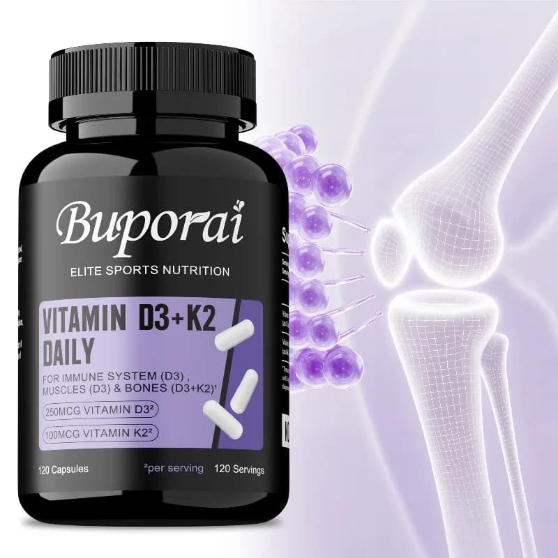 Vitamin D3 + K2 Daily Supplement - Joint Flexibility, Supports Bones,Muscles and Heart Health, Promotes Absorption and Digestion
