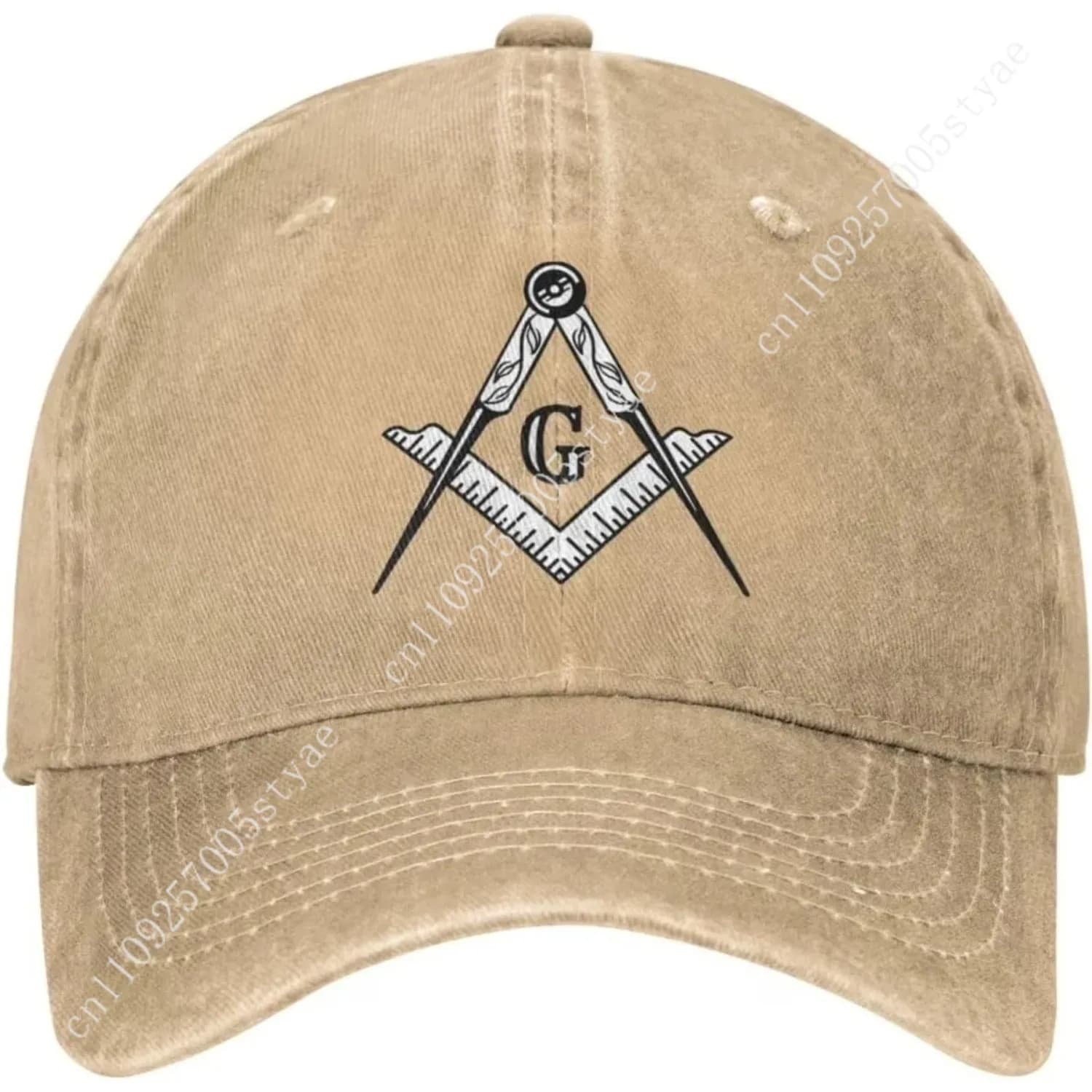 Masonic Square and Compasses Baseball Cap Washed Cotton Adjustable Dad Hat Casual Unisex