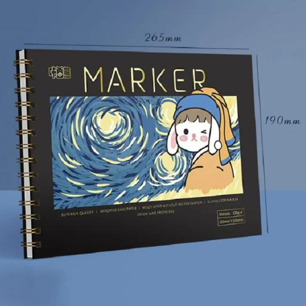 50 Sheets Sketchpad Cover Educational Sketch Pad Doodle Board for Watercolor