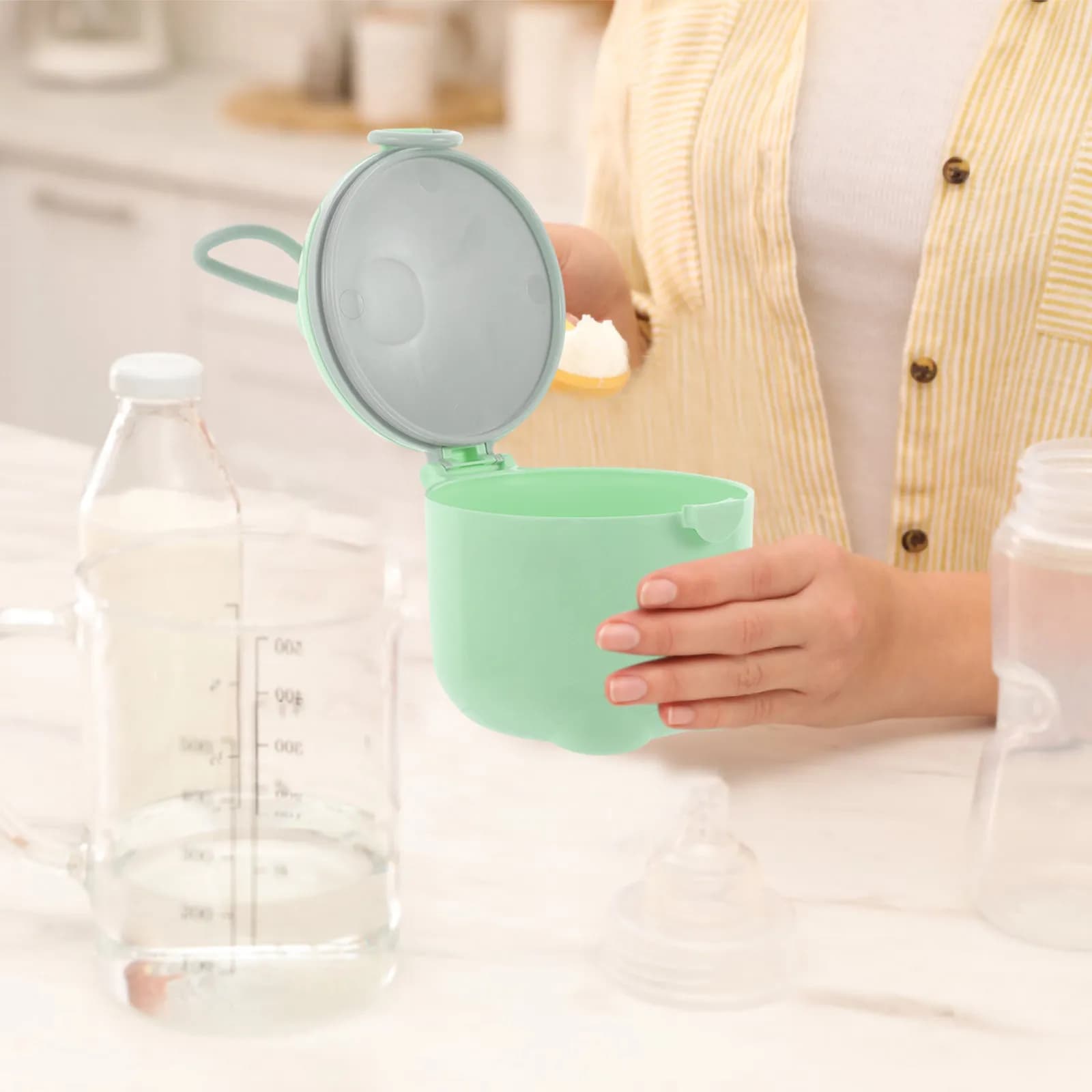 Contenitore Portatile per Formula Infantile, Dispenser Sigillato per Latte in Polvere, Organizzatore per Snack e Alimenti per Bambini da Viaggio