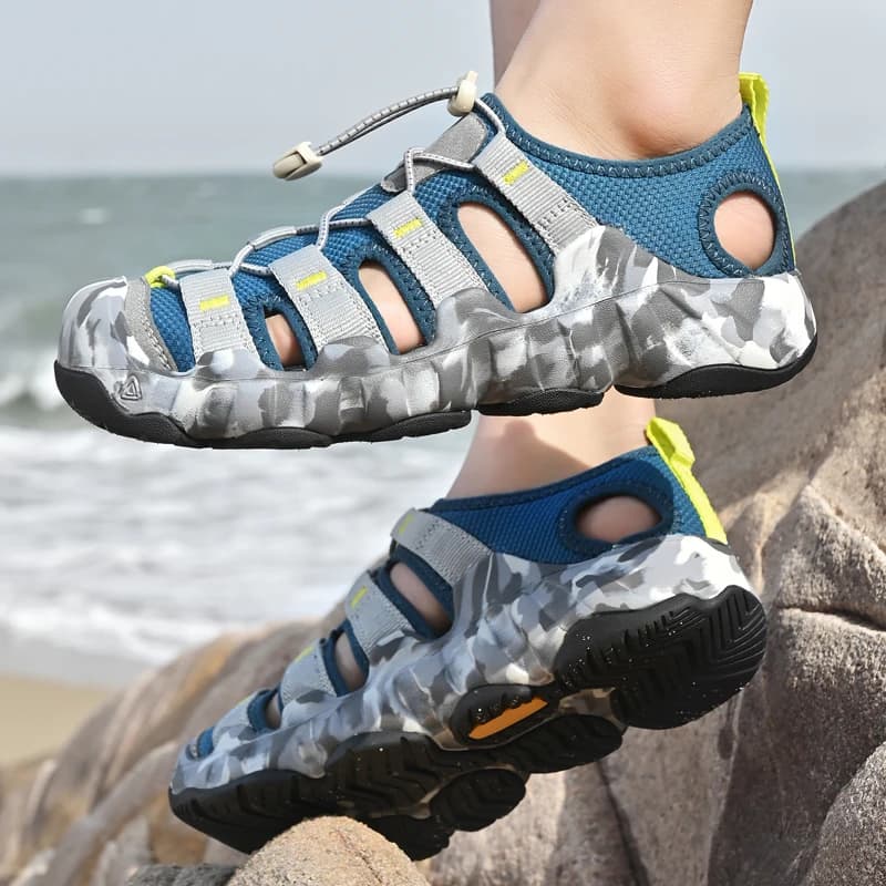 Sandali da uomo estivi 2026 leggeri, con cinturino regolabile, suola antiscivolo, comodi e traforati - Zapatillas da uomo