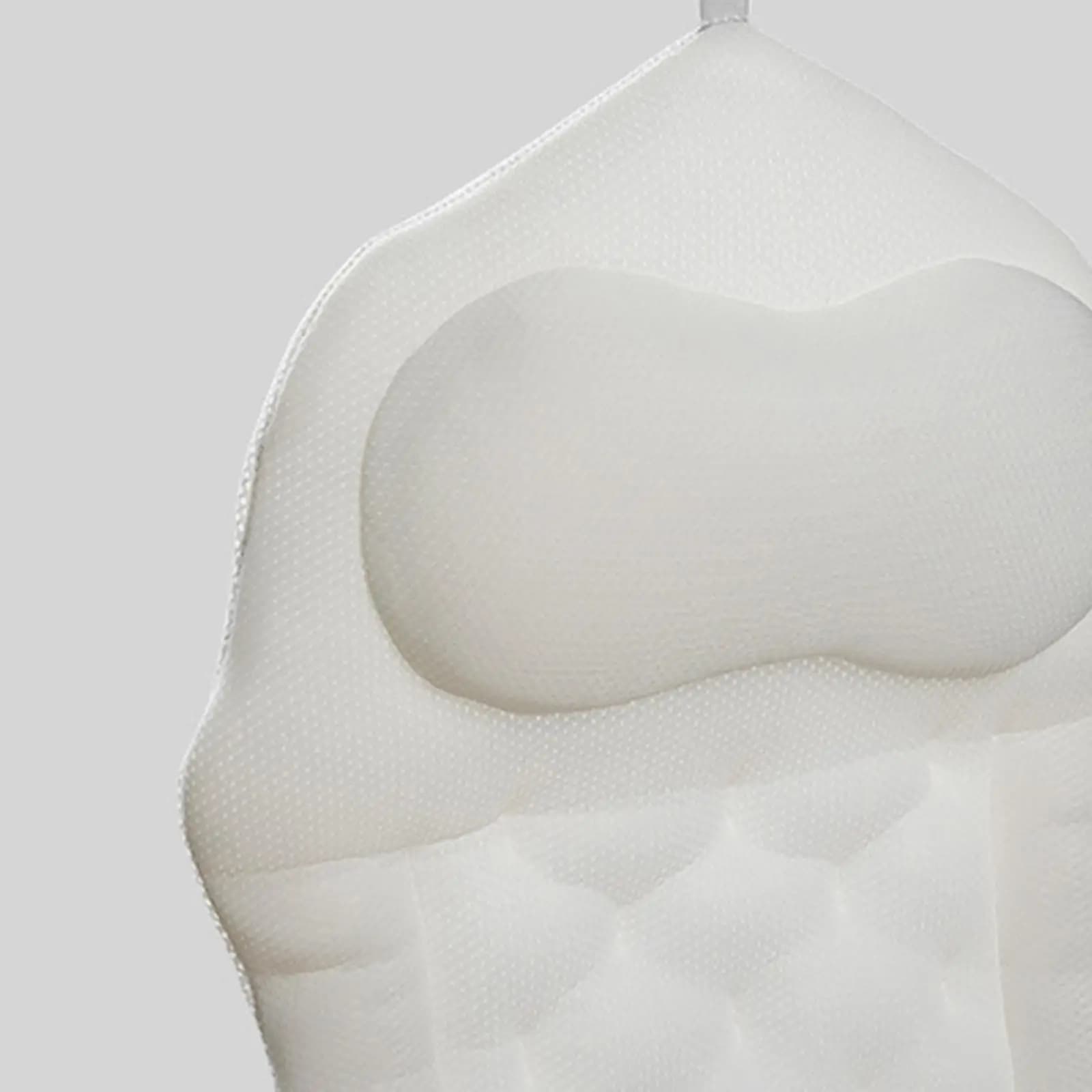 Cuscino da Bagno Ergonomico in Poliestere con Ventosa e Supporto per la Schiena per Relax nella Vasca
