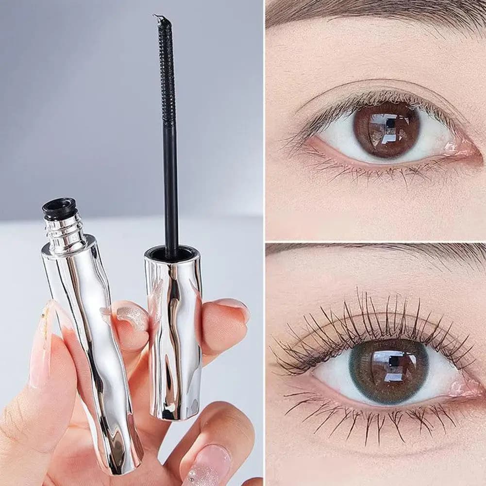 Thick eyelash primer, natural elongating mascara, waterproof and sweat resistant, long-lasting eyelash primer for women's eye makeup