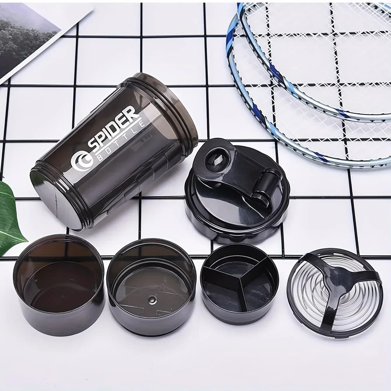 3-layer Shaking Protein Powder Milkshake Cup Shaking Cup Water Bottle Mixing Cup Fitness Sports Bottle
