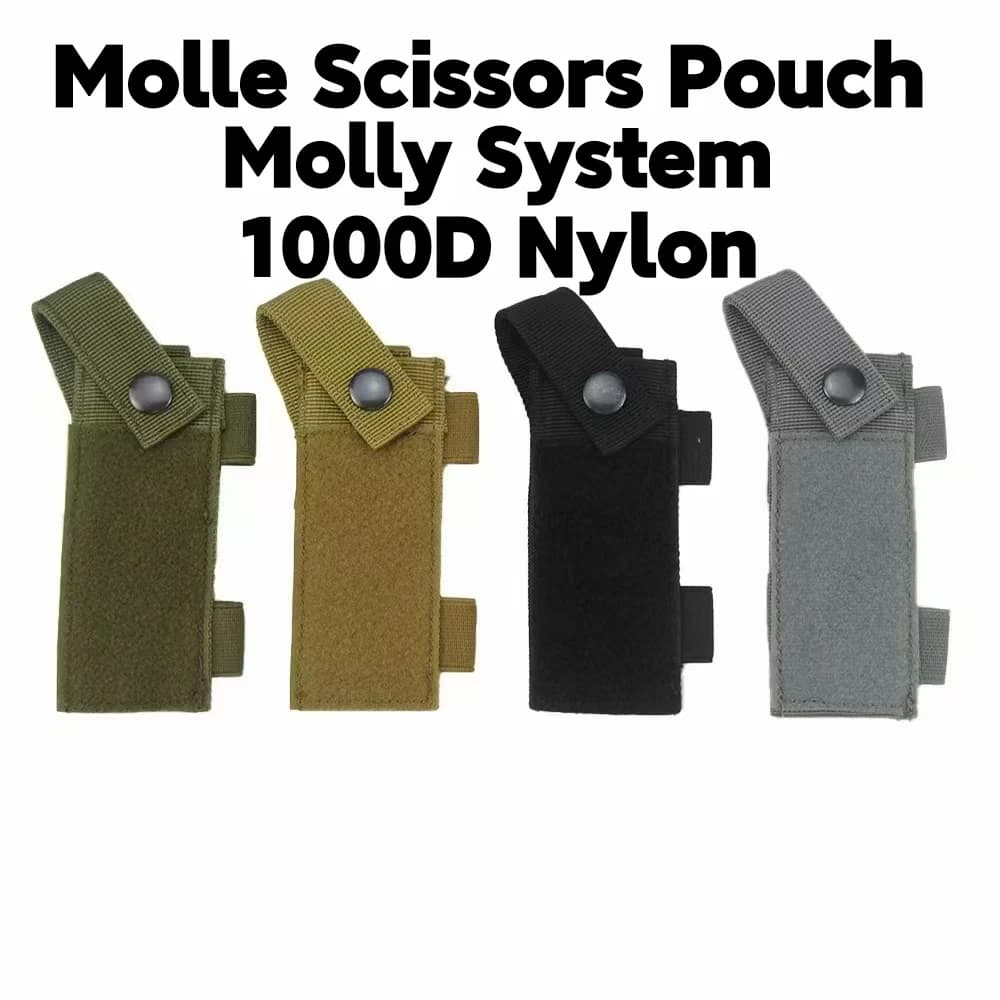 Porta Forbici Molle, Fondina per Torcia e Coltello, Accessori per Sport all'Aperto, Campeggio, Escursionismo, Caccia, Porta Attrezzi EDC, Borsa da Cintura per Forbici